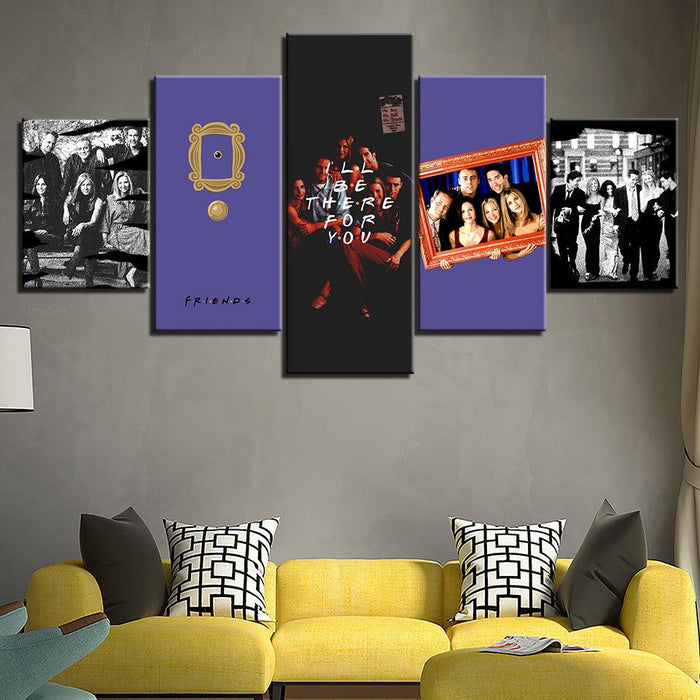 Friends 5 Piece HD Multi Panel Canvas Wall Art Frame