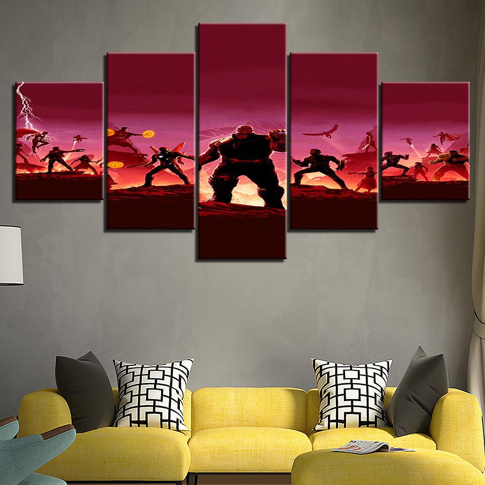 The Avengers Team 5 Piece HD Multi Panel Canvas Wall Art Frame - Original Frame