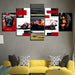 The Racing Red Car 5 Piece HD Multi Panel Canvas Wall Art Frame - Original Frame