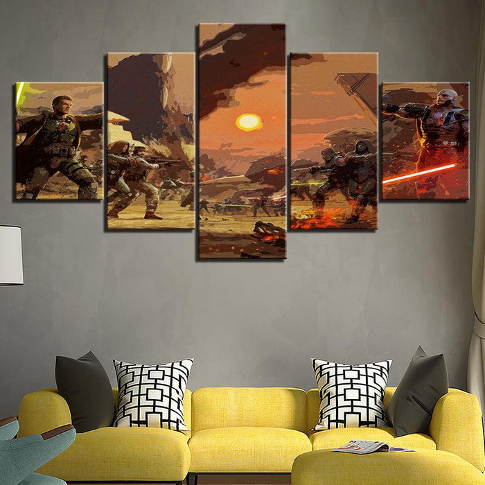 The Star Wars Movie 5 Piece HD Multi Panel Canvas Wall Art Frame - Original Frame