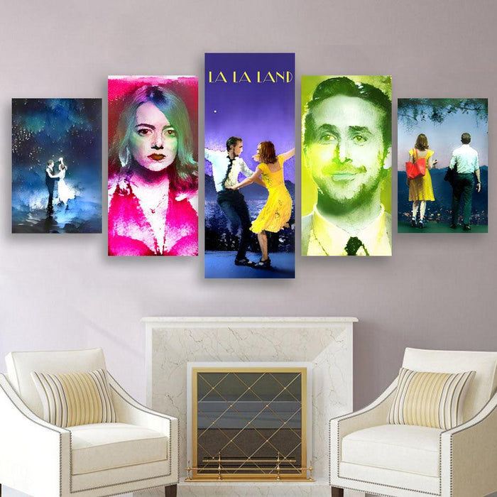 La La Land 5 Piece HD Multi Panel Canvas Wall Art Frame - Original Frame