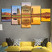 The Sunset From The Palace 5 Piece HD Multi Panel Canvas Wall Art Frame - Original Frame