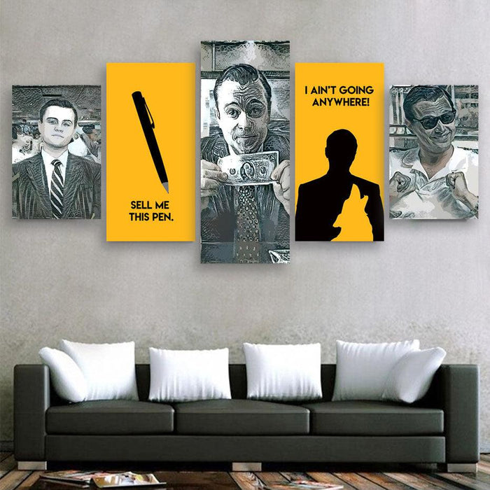 Wolf Of Wall Street 5 Piece HD Multi Panel Canvas Wall Art Frame - Original Frame