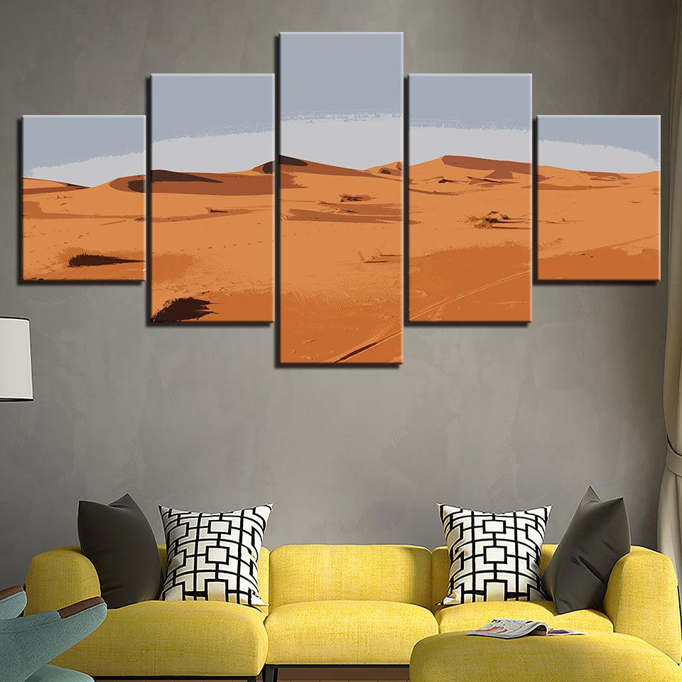 The Abstract Desert 5 Piece HD Multi Panel Canvas Wall Art Frame - Original Frame