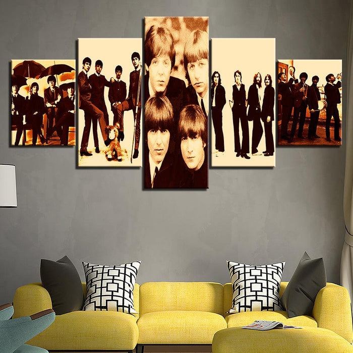 The Beatles 5 Piece HD Multi Panel Canvas Wall Art Frame - Original Frame