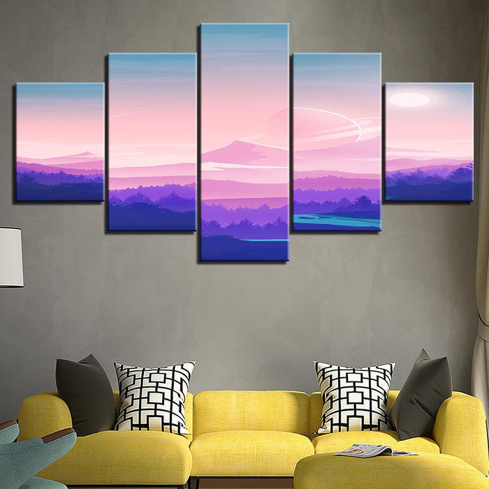 The Pink Collection 5 Piece HD Multi Panel Canvas Wall Art Frame - Original Frame