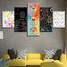 Flower Designs 5 Piece HD Multi Panel Canvas Wall Art Frame - Original Frame