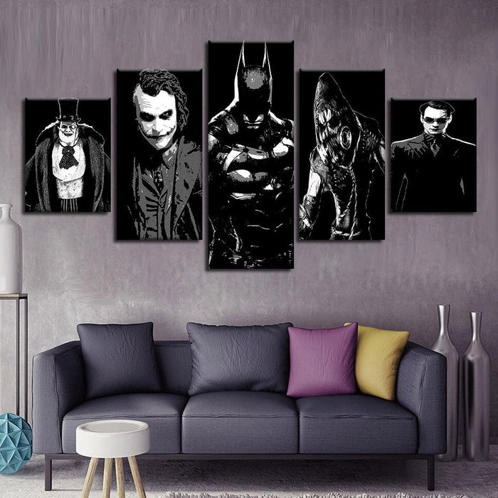 Batman Returns 5 Piece HD Multi Panel Canvas Wall Art Frame - Original Frame