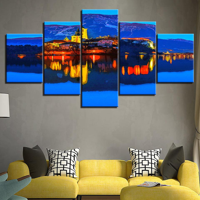 The Abstract Lighthouse Collection 5 Piece HD Multi Panel Canvas Wall Art Frame