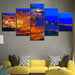 The Warm City Collection 5 Piece HD Multi Panel Canvas Wall Art Frame - Original Frame