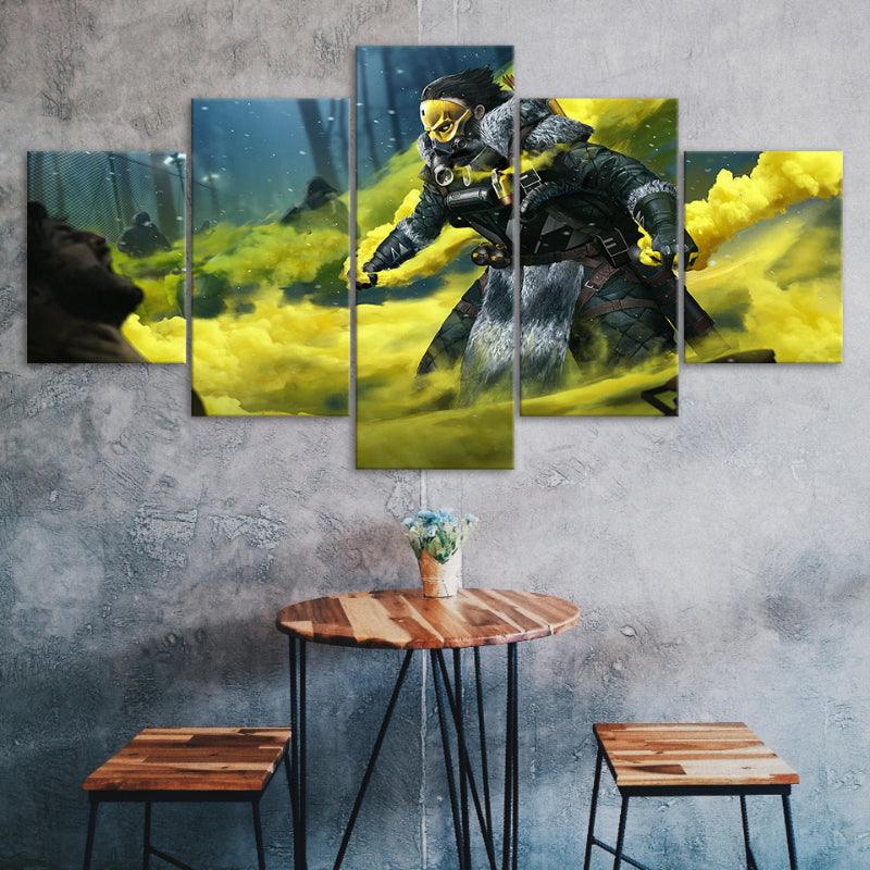 Apex Legends - A Yellow Bash 5 Piece HD Multi Panel Canvas Wall Art - Original Frame