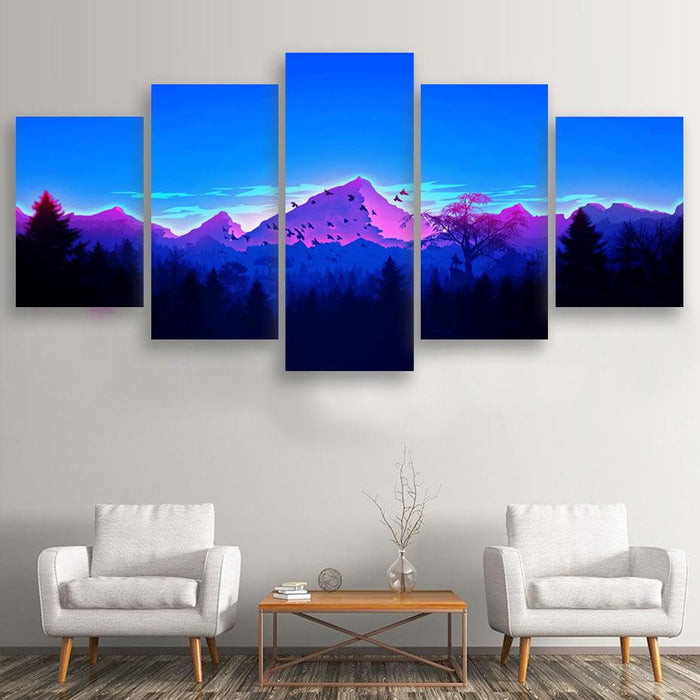 Forest In Pandora 5 Piece HD Multi Panel Canvas Wall Art Frame - Original Frame