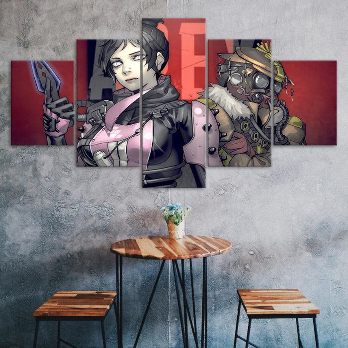 Apex Legends 5 Piece Red Super Heroes Print Wall Art Frames - Original Frame