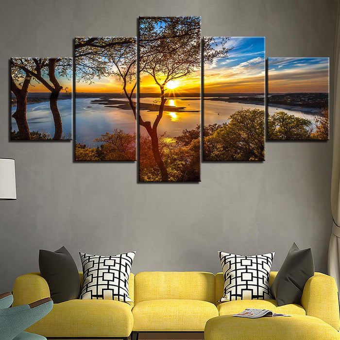 Warm Landscape HD Multi Panel Canvas Wall Art Frame - Original Frame