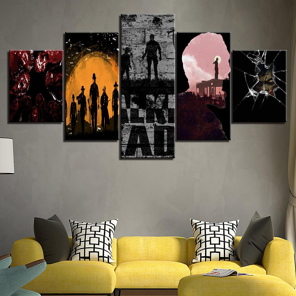 Walking Dead 5 Piece HD Multi Panel Canvas Wall Art Frame - Original Frame