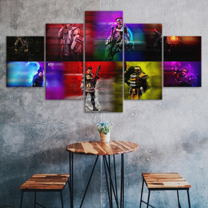 Apex Legends Bright Shine Multi Character 5 Piece HD Wall Art Frame - Original Frame