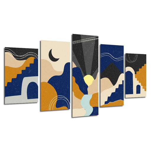 Beautiful Midnight Art 5 Piece HD Multi Panel Canvas Wall Art Frame - Original Frame