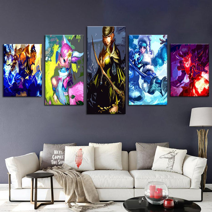 Mobile Legends 5 Piece HD Multi Panel Canvas Wall Art Frame - Original Frame