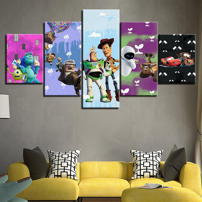 Animated Movies 5 Piece HD Multi Panel Canvas Wall Art Frame - Original Frame