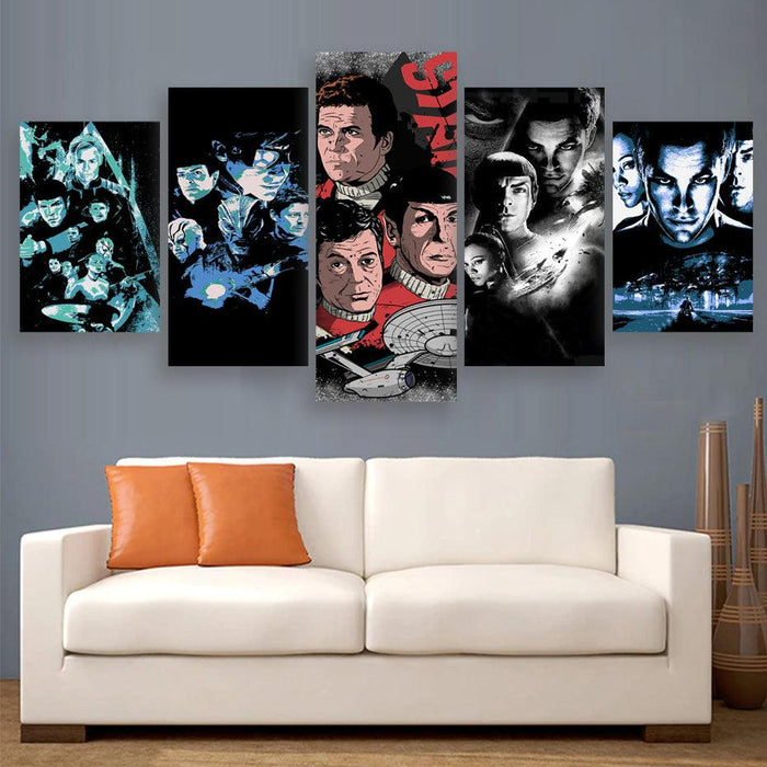 Star Trek 5 Piece HD Multi Panel Canvas Wall Art Frame - Original Frame