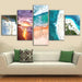 Beaches Of The World 5 Piece HD Multi Panel Canvas Wall Art Frame - Original Frame