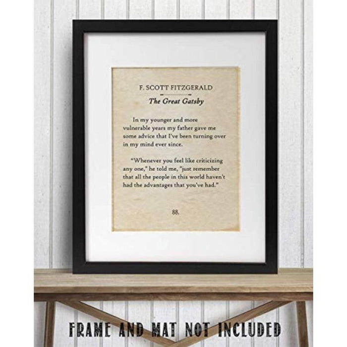 Quotes Book Page Wall Art Print - Original Frame