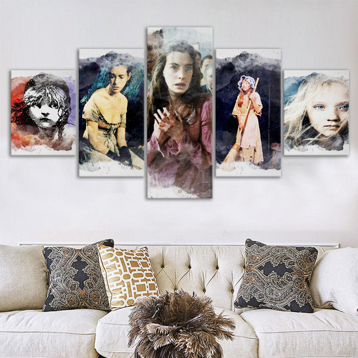 Les Miserables 5 Piece HD Multi Panel Canvas Wall Art Frame - Original Frame