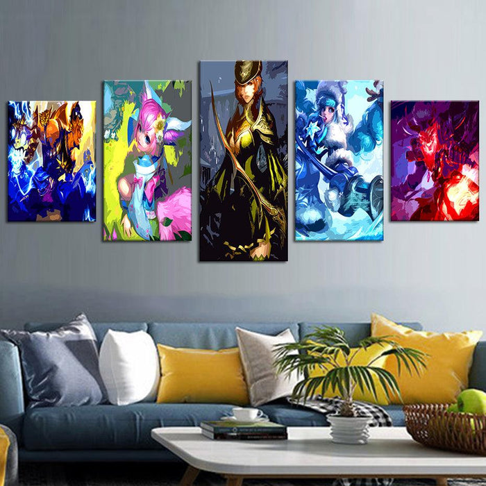 Mobile Legends 5 Piece HD Multi Panel Canvas Wall Art Frame - Original Frame