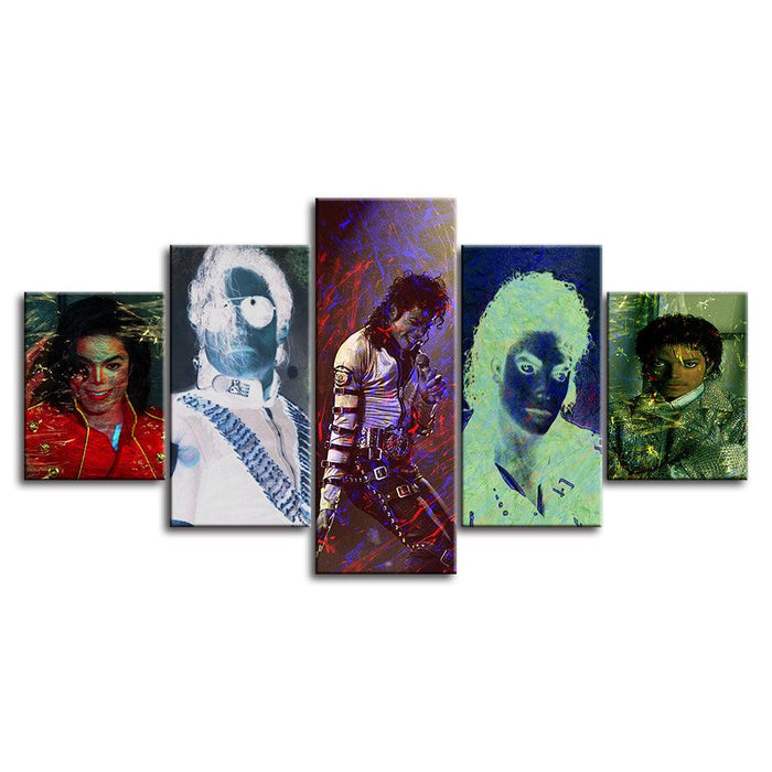 Michael Jackson 5 Piece HD Multi Panel Canvas Wall Art Frame - Original Frame