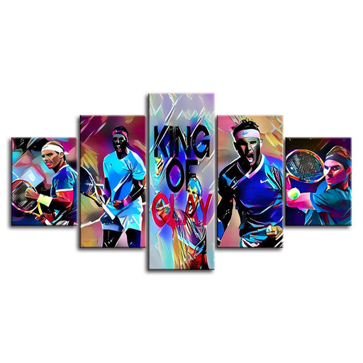 Tennis Match 5 Piece HD Multi Panel Canvas Wall Art Frame - Original Frame