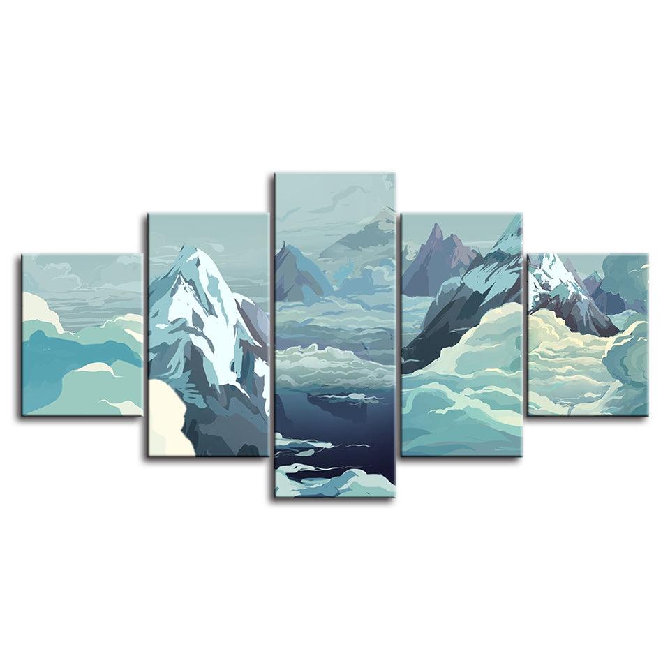 The Icy Winter 5 Piece HD Multi Panel Canvas Wall Art Frame - Original Frame