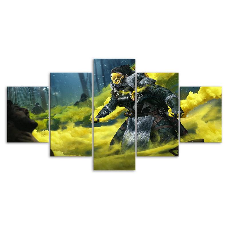 Apex Legends - A Yellow Bash 5 Piece HD Multi Panel Canvas Wall Art - Original Frame
