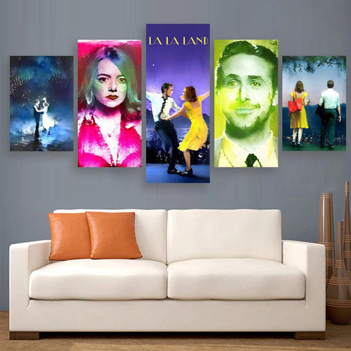 La La Land 5 Piece HD Multi Panel Canvas Wall Art Frame - Original Frame