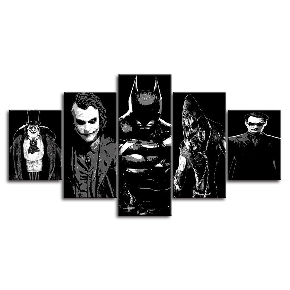 The Batman 5 Piece HD Multi Panel Canvas Wall Art Frame - Original Frame