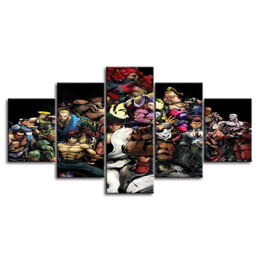 The Fighters Cartoon 5 Piece HD Multi Panel Canvas Wall Art Frame - Original Frame