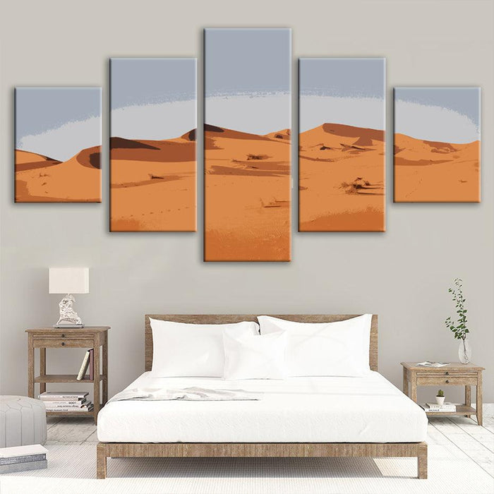 Sahara Desert 5 Piece HD Multi Panel Canvas Wall Art Frame - Original Frame