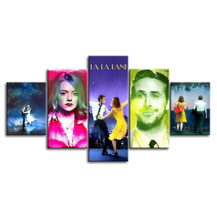 La La Land 5 Piece HD Multi Panel Canvas Wall Art Frame - Original Frame