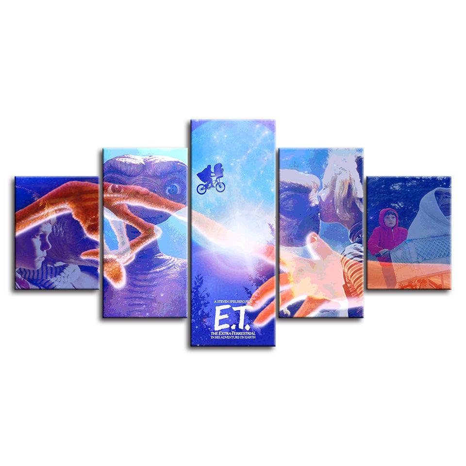 The E.T. Movie 5 Piece HD Multi Panel Canvas Wall Art Frame - Original Frame