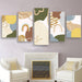 Pastel Abstract Art 5 Piece HD Multi Panel Canvas Wall Art Frame - Original Frame