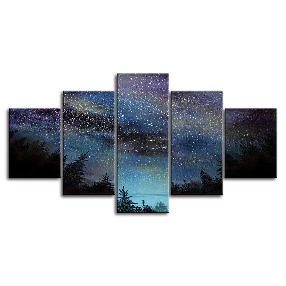 The Night Sky 5 Piece HD Multi Panel Canvas Wall Art Frame - Original Frame