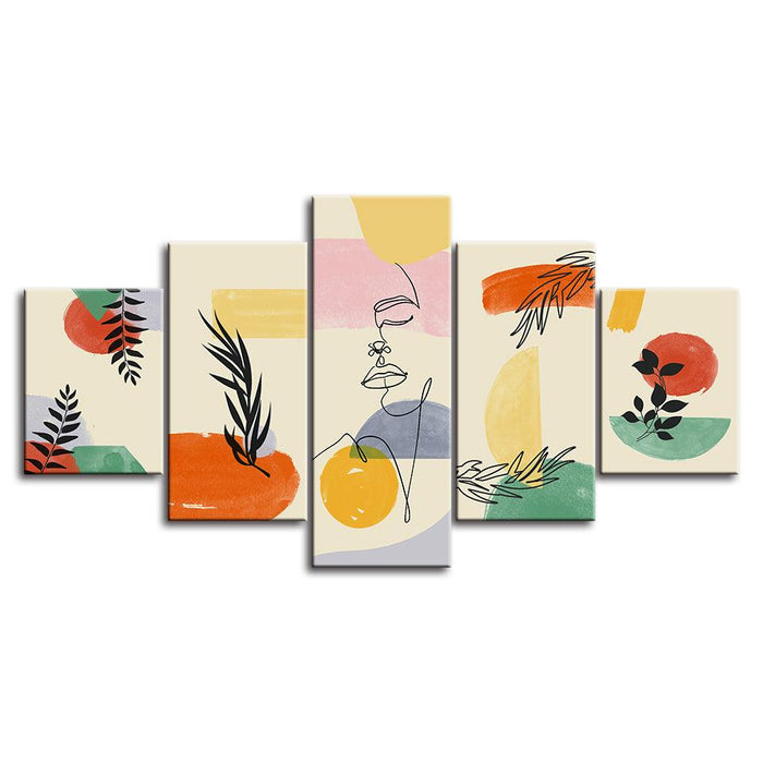 The Abstract Fruits 5 Piece HD Multi Panel Canvas Wall Art Frame - Original Frame