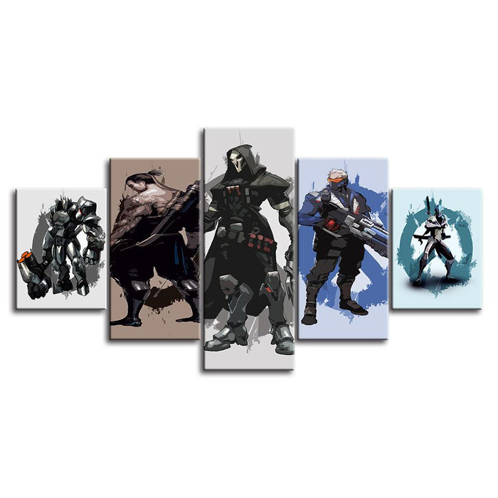 The Killer Team Cartoon 5 Piece HD Multi Panel Canvas Wall Art Frame - Original Frame