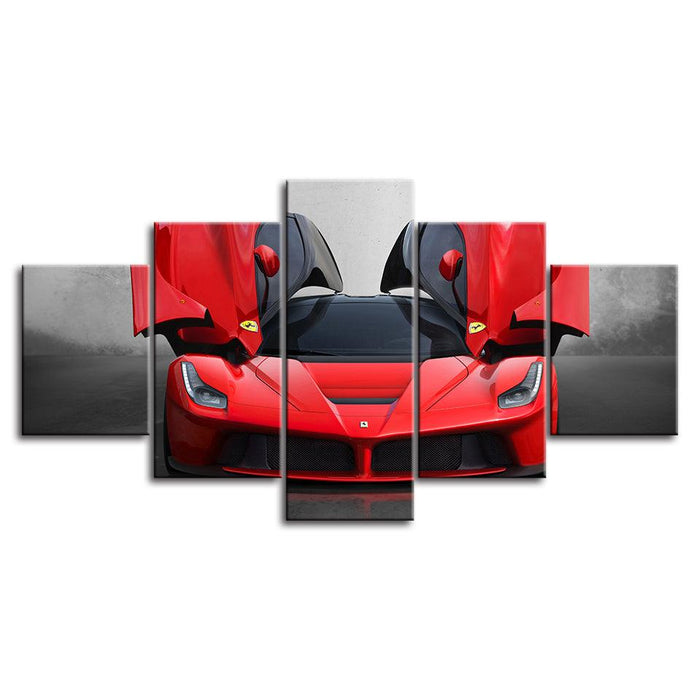 Luxury Ferrari Car 5 Piece HD Multi Panel Canvas Wall Art Frame - Original Frame