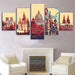 Famous Cathedrals Of Europe 5 Piece HD Multi Panel Canvas Wall Art Frame - Original Frame