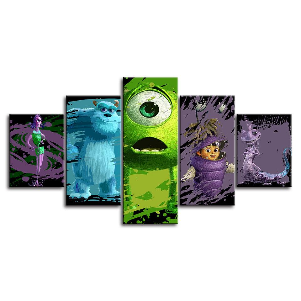 The Animals Inc Movie 5 Piece HD Multi Panel Canvas Wall Art Frame - Original Frame