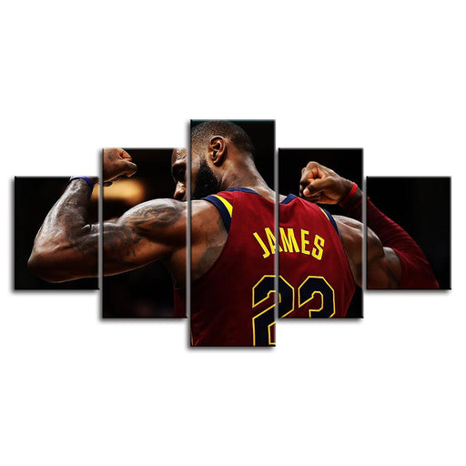 22 Lebron James 5 Piece HD Multi Panel Canvas Wall Art Frame - Original Frame