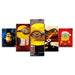 The Minions 5 Piece HD Multi Panel Canvas Wall Art Frame - Original Frame