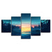 The Blue Sky Landscape 5 Piece HD Multi Panel Canvas Wall Art Frame - Original Frame