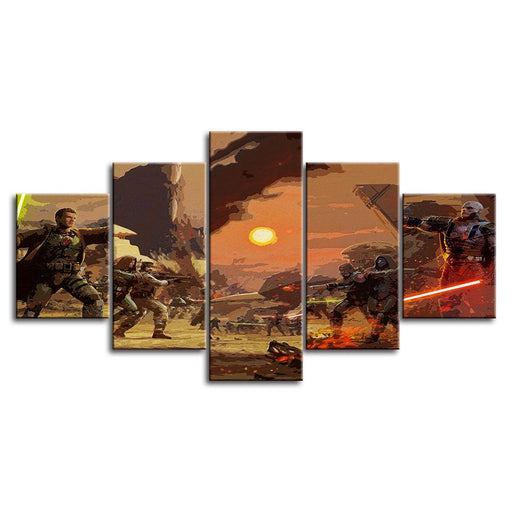 The Star Wars Movie 5 Piece HD Multi Panel Canvas Wall Art Frame - Original Frame