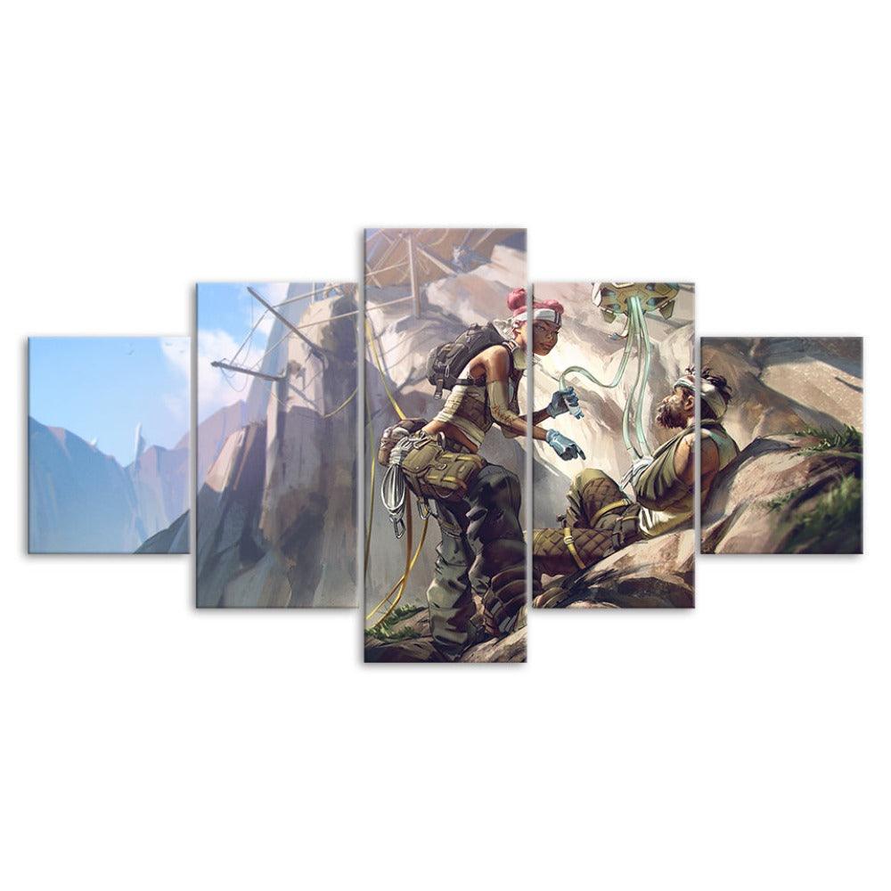 Two Characters 5 Piece HD Multi Panel Canvas Frame - Original Frame